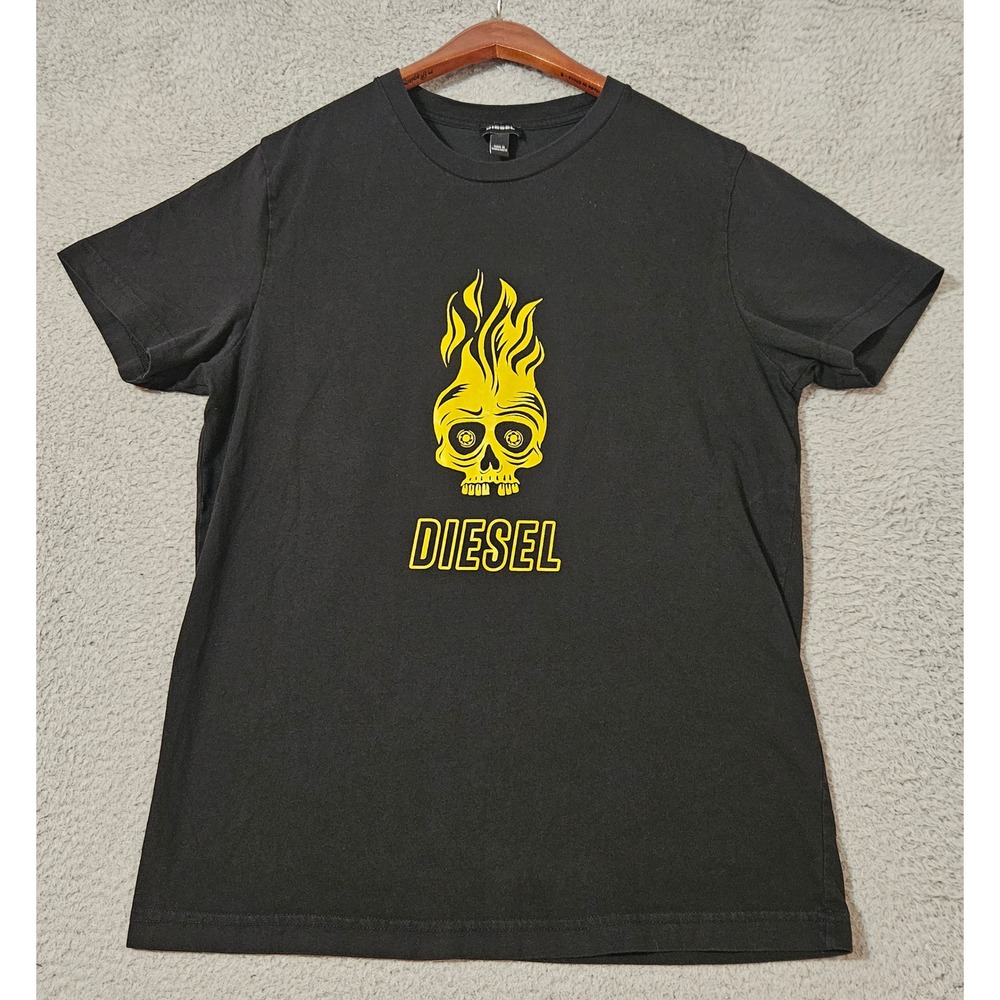 Diesel Void Skull Double Sided Graphic Short Sleeve Black T‎ Shirt Size Large